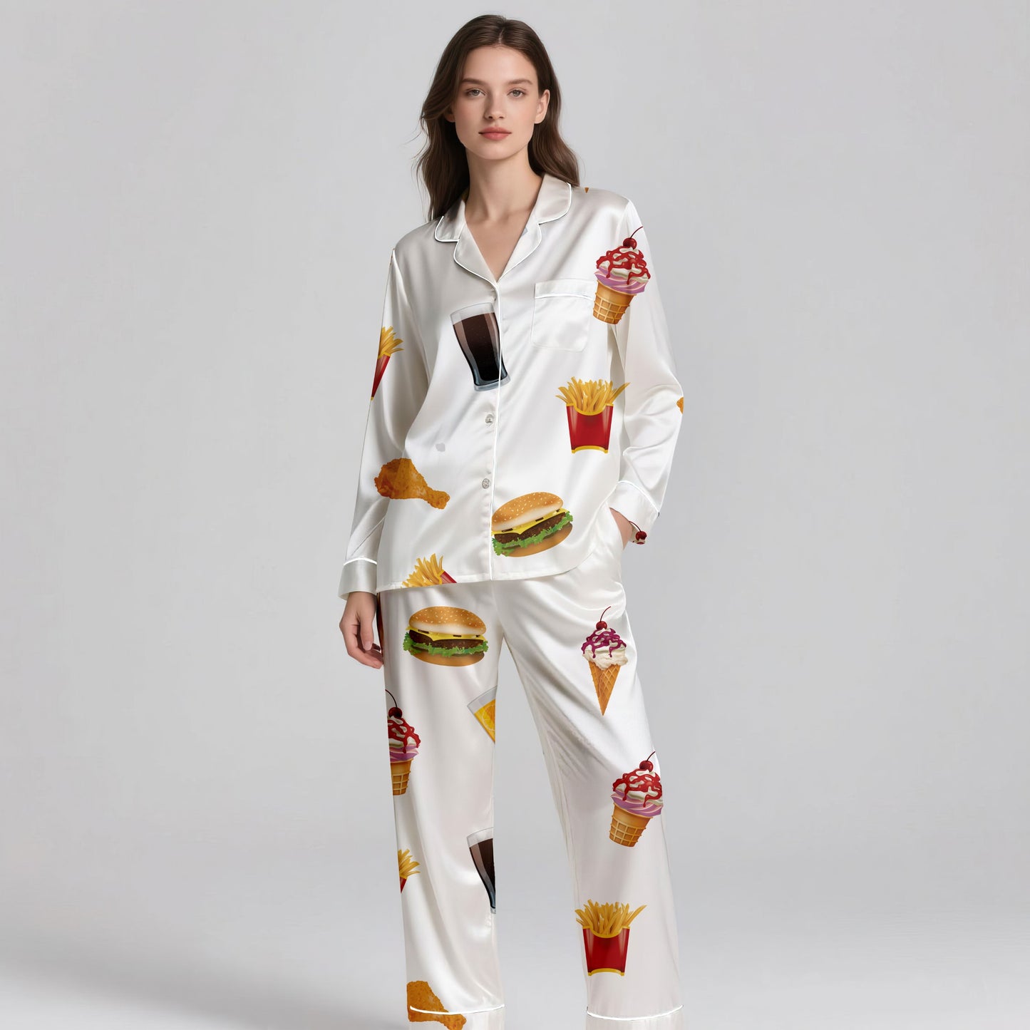 PJ-0007 - Soft Food Silk Sleepwear