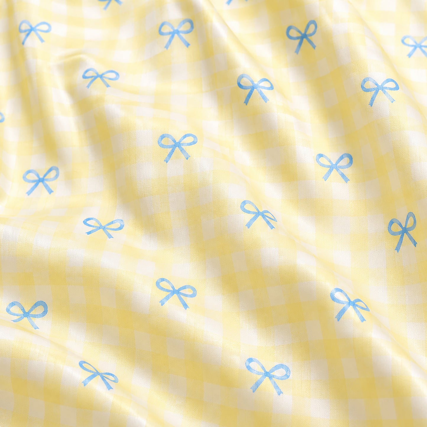 PJ-523-Alabaster Poly Graphic Pajama Apparel, Bow Pattern Loungewear Sleepwear Collection Top Bottom Matching Attire