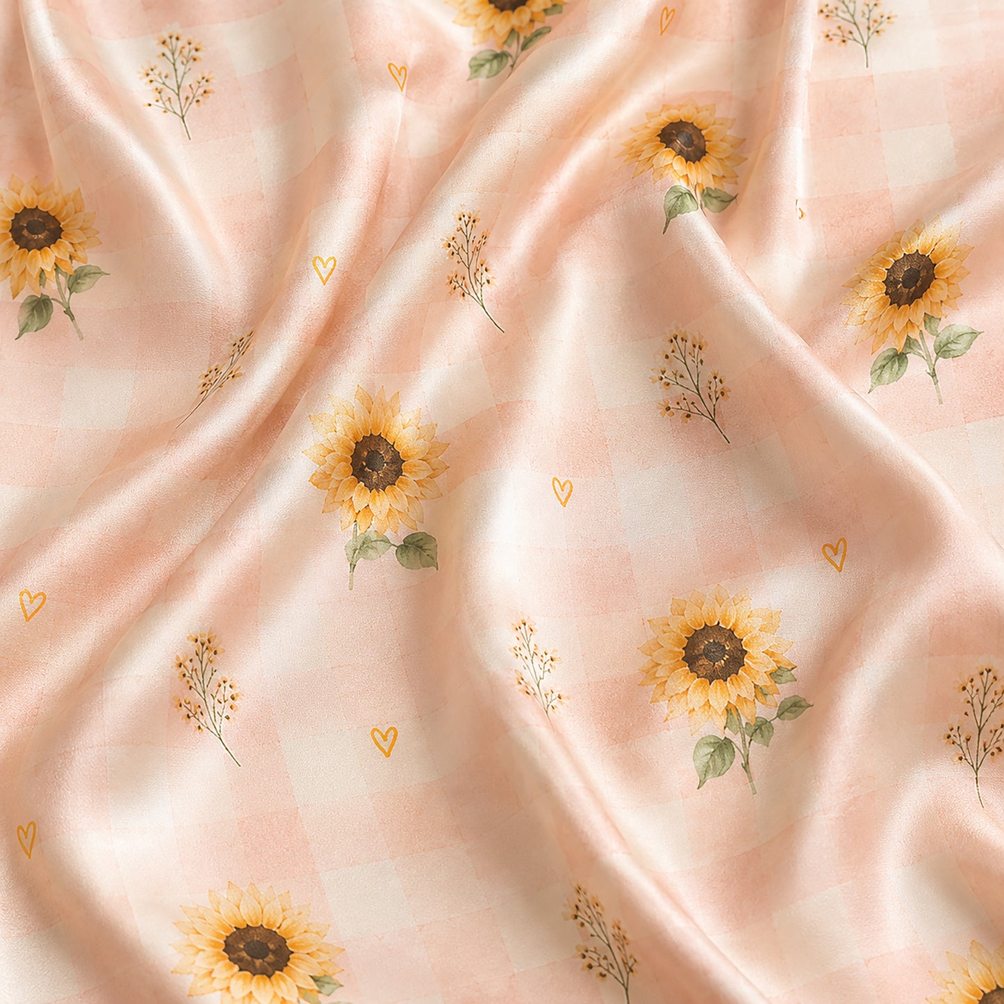 PJ-525-Sunflower Fabric Aesthetic Pajama Apparel, Whimsical Winged Graphic Loungewear Sleepwear Collection Top Bottom Raiment