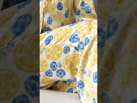 PJ-297-Patterned Orchard Luxury Satin Pajama Set, Light Amber Short Sleeve Button Front Apparel Nightshirts