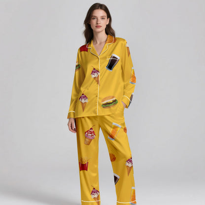 PJ-0007  - Soft Food Silk Sleepwear