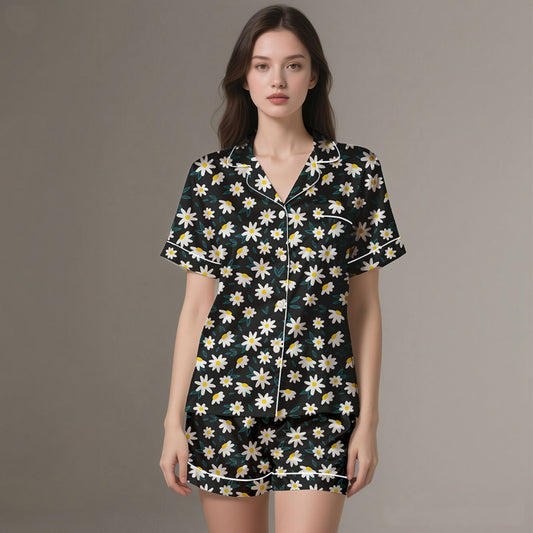PJ-0001- Soft Daisy Silk Sleepwear