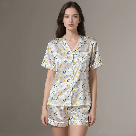 PJ-0001- Soft Daisy Silk Sleepwear