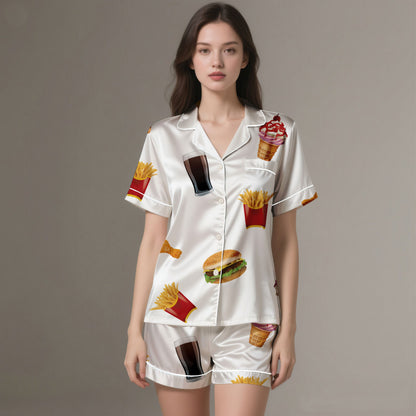 PJ-0007  - Soft Food Silk Sleepwear