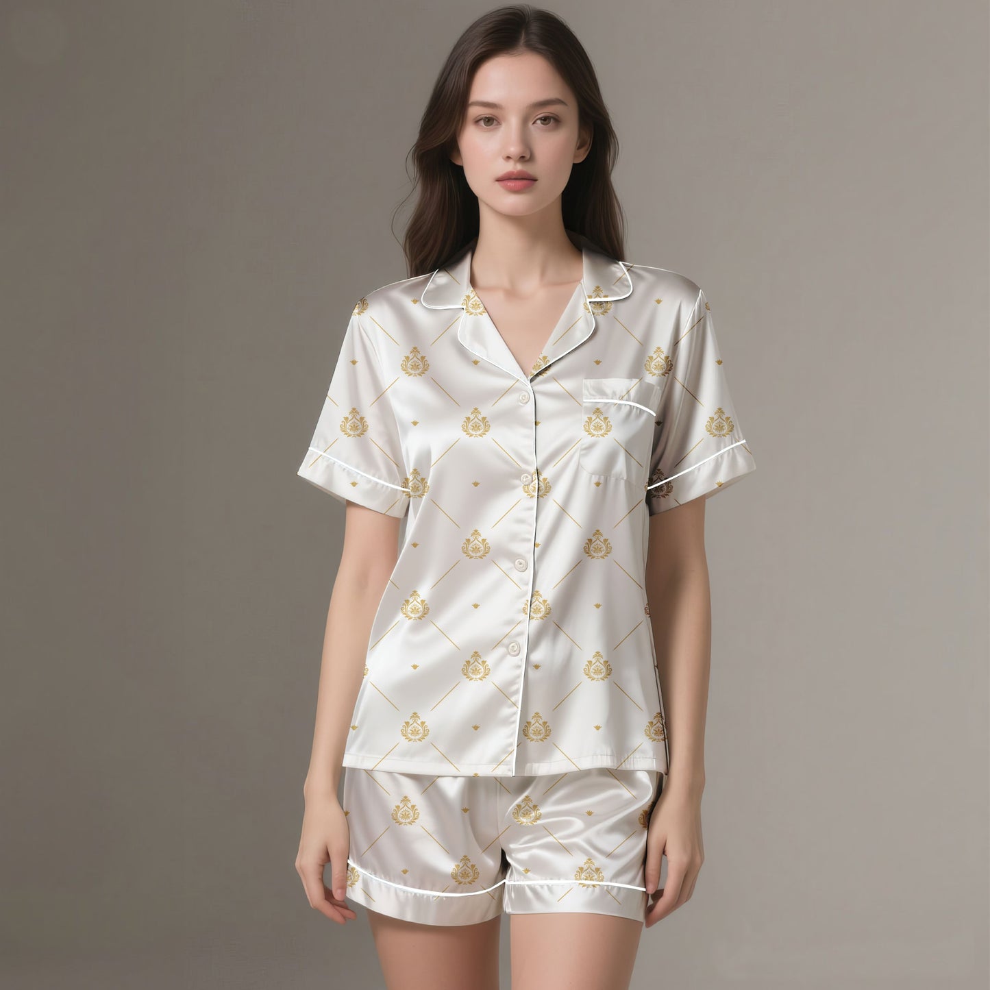 PJ-0005  - Soft Royal Silk Sleepwear
