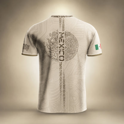 SJ-338-Mexico Concept Soccer Jersey Collection, Aztec Calendar Gold Print Athletic Sportswear Apparel Set FREE SHIPING