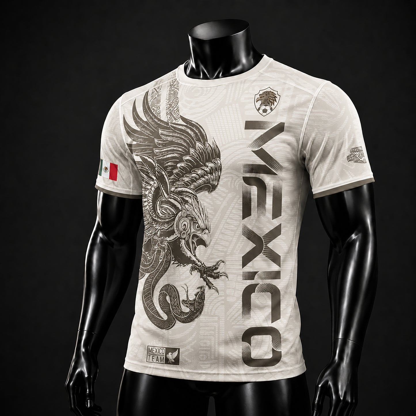 SJ-338-Mexico Concept Soccer Jersey Collection, Aztec Calendar Gold Print Athletic Sportswear Apparel Set FREE SHIPING