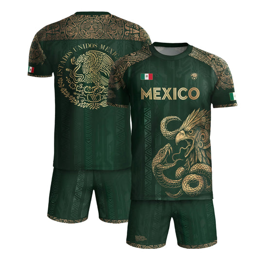 SJ-339-Mexican Pride Warrior Graphic Tee Collection, Premium Aztec Pattern Jersey Top Apparel Pack FREE SHIPPING