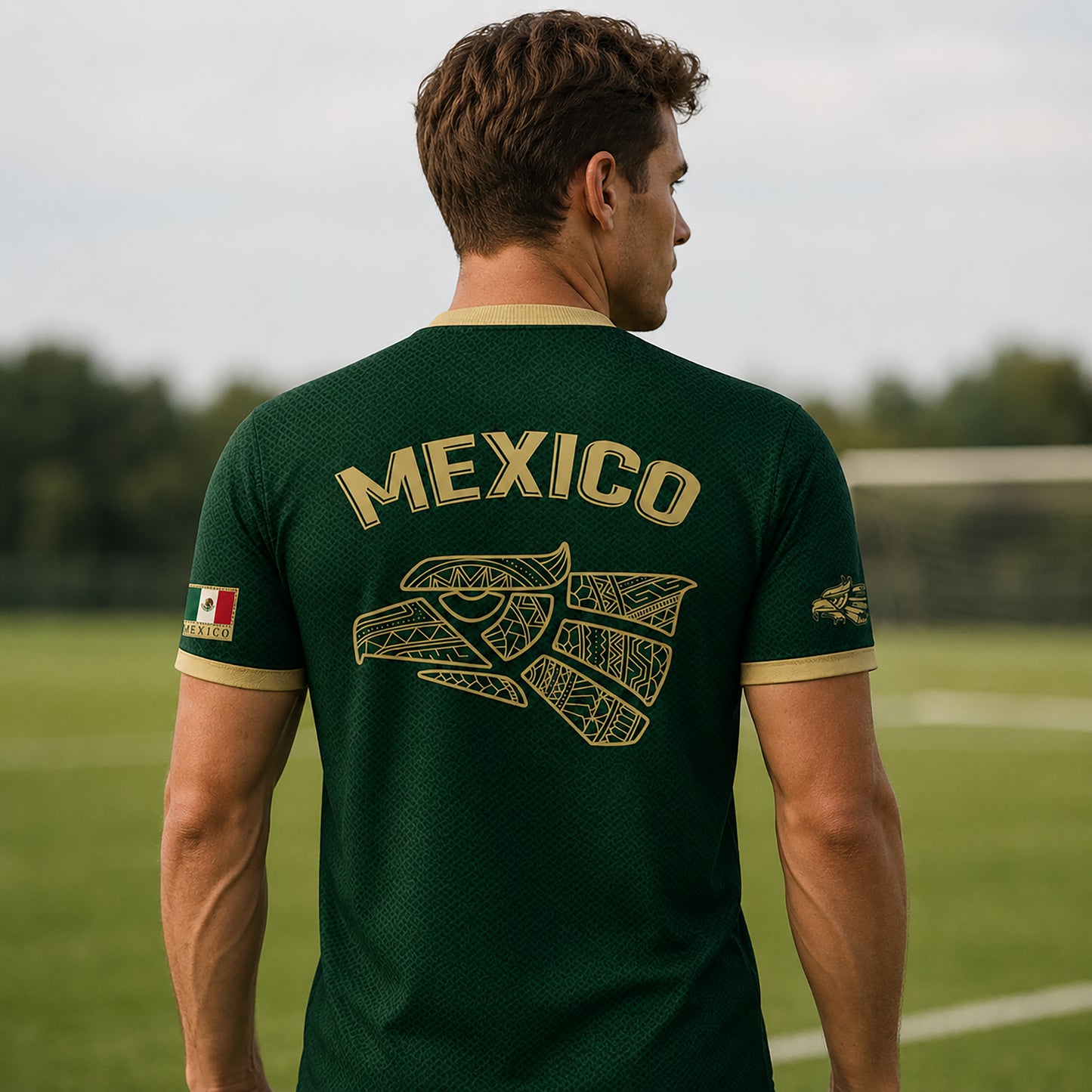 SJ-341-Mexican Culture Graphic Football Set, Vintage Aztec Eagle Pattern Team Jerseys FREE SHIPPING
