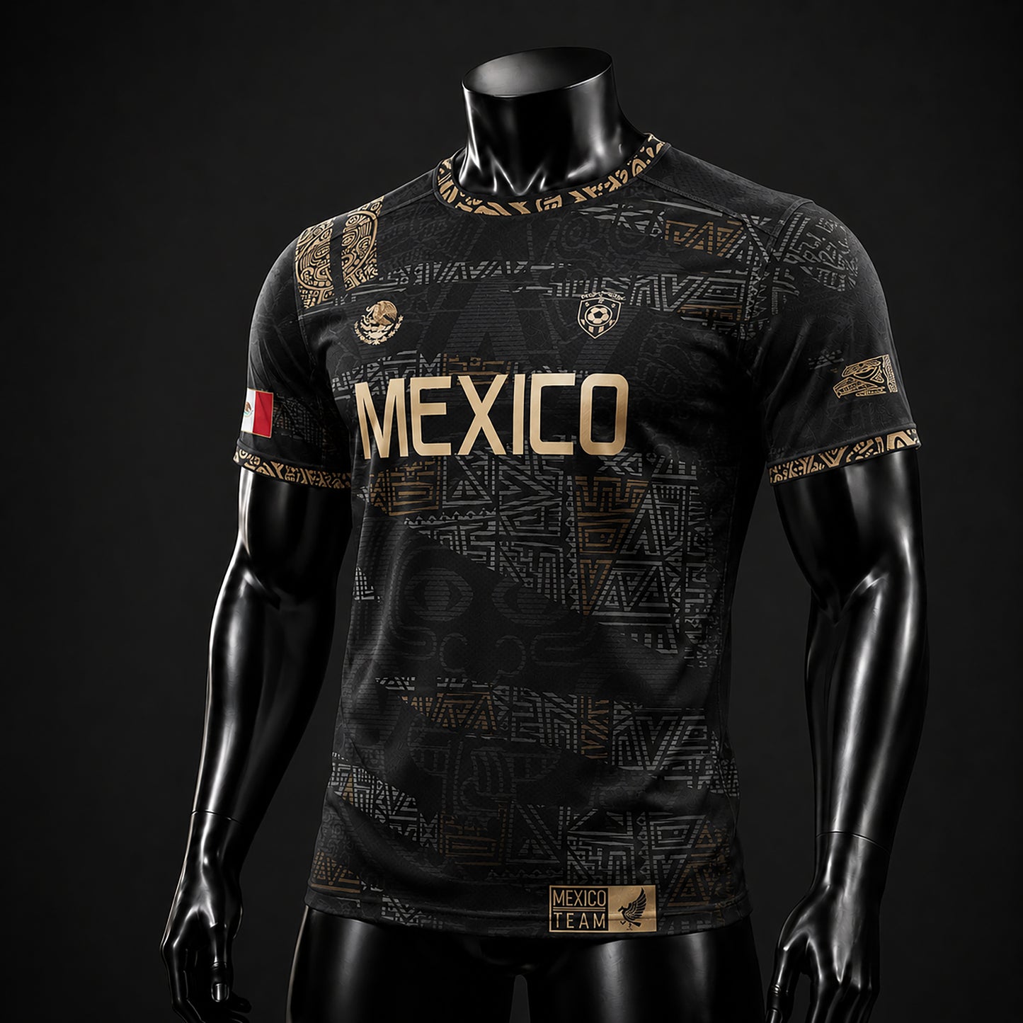 SJ-344-Adult/Youth Mexico Aztec Eagle Soccer Jersey Set, Matching Shorts Graphic Football Sportswear Outfit FREE SHIPPING