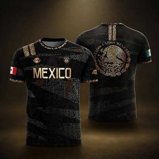 SJ-344-Adult/Youth Mexico Aztec Eagle Soccer Jersey Set, Matching Shorts Graphic Football Sportswear Outfit FREE SHIPPING