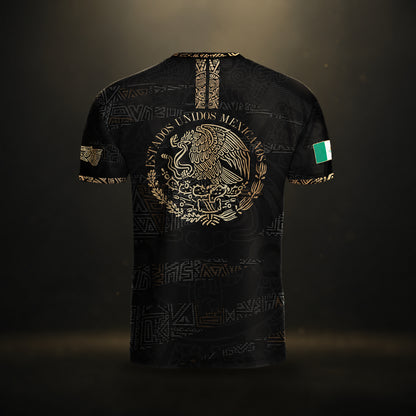 SJ-344-Adult/Youth Mexico Aztec Eagle Soccer Jersey Set, Matching Shorts Graphic Football Sportswear Outfit FREE SHIPPING