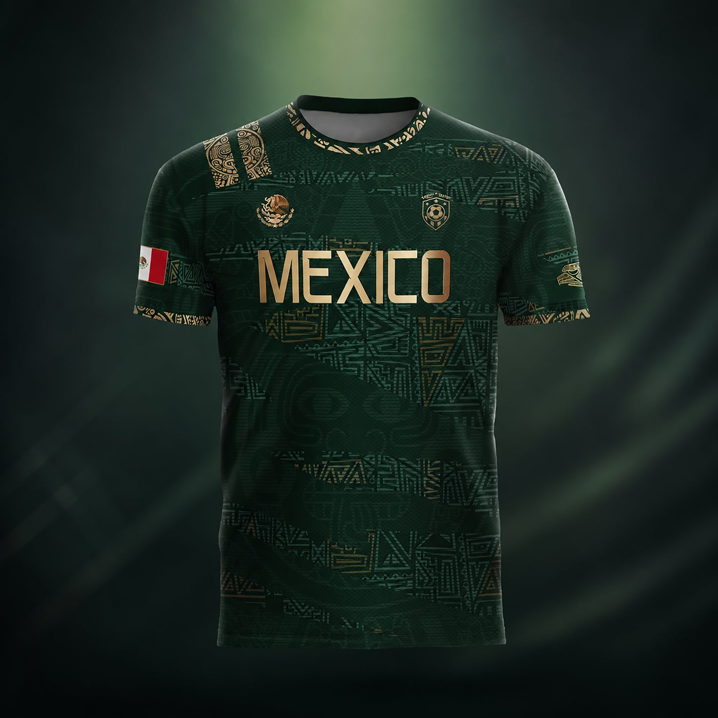 SJ-344-Adult/Youth Mexico Aztec Eagle Soccer Jersey Set, Matching Shorts Graphic Football Sportswear Outfit FREE SHIPPING