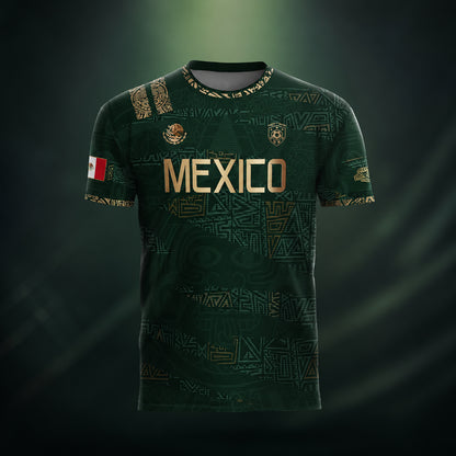 SJ-344-Adult/Youth Mexico Aztec Eagle Soccer Jersey Set, Matching Shorts Graphic Football Sportswear Outfit FREE SHIPPING