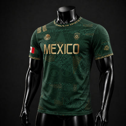 SJ-344-Adult/Youth Mexico Aztec Eagle Soccer Jersey Set, Matching Shorts Graphic Football Sportswear Outfit FREE SHIPPING