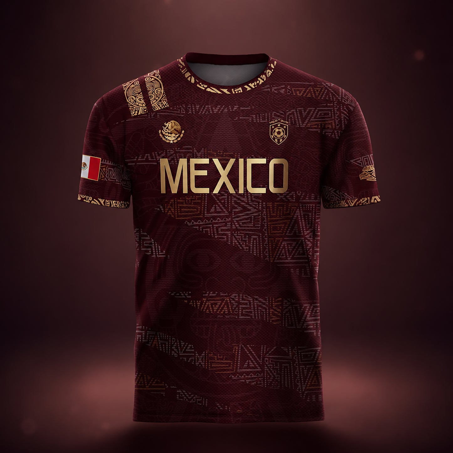 SJ-344-Adult/Youth Mexico Aztec Eagle Soccer Jersey Set, Matching Shorts Graphic Football Sportswear Outfit FREE SHIPPING