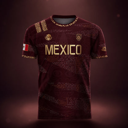 SJ-344-Adult/Youth Mexico Aztec Eagle Soccer Jersey Set, Matching Shorts Graphic Football Sportswear Outfit FREE SHIPPING