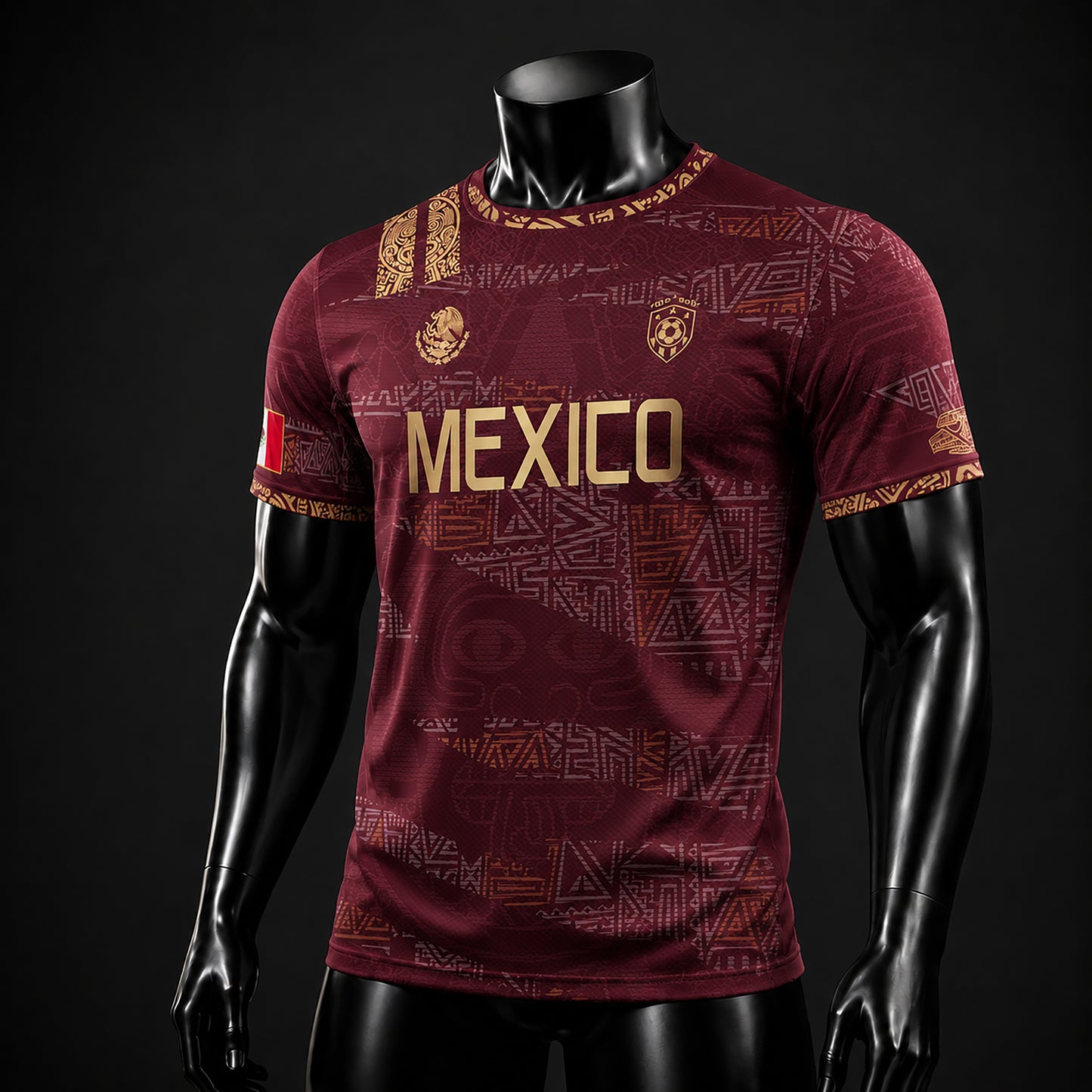 SJ-344-Adult/Youth Mexico Aztec Eagle Soccer Jersey Set, Matching Shorts Graphic Football Sportswear Outfit FREE SHIPPING