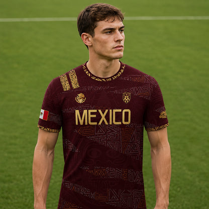 SJ-344-Adult/Youth Mexico Aztec Eagle Soccer Jersey Set, Matching Shorts Graphic Football Sportswear Outfit FREE SHIPPING