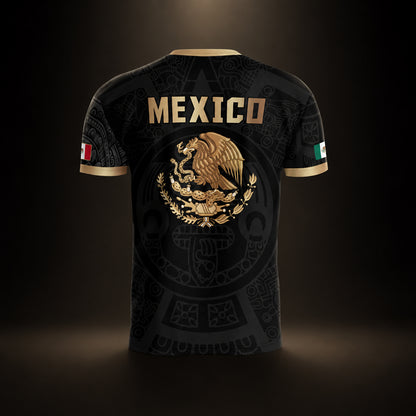 SJ-345-Repeating Mexican Heritage Printed Football Uniform, Shorts Colorful Tribal Warrior Match Day Coordinates FREE SHIPPING