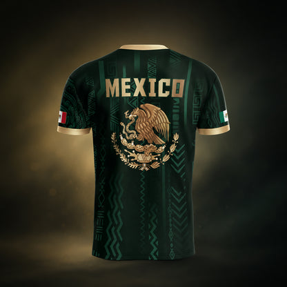 SJ-345-Repeating Mexican Heritage Printed Football Uniform, Shorts Colorful Tribal Warrior Match Day Coordinates FREE SHIPPING
