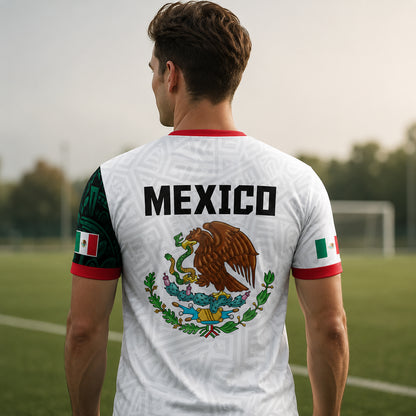 SJ-345-Repeating Mexican Heritage Printed Football Uniform, Shorts Colorful Tribal Warrior Match Day Coordinates FREE SHIPPING