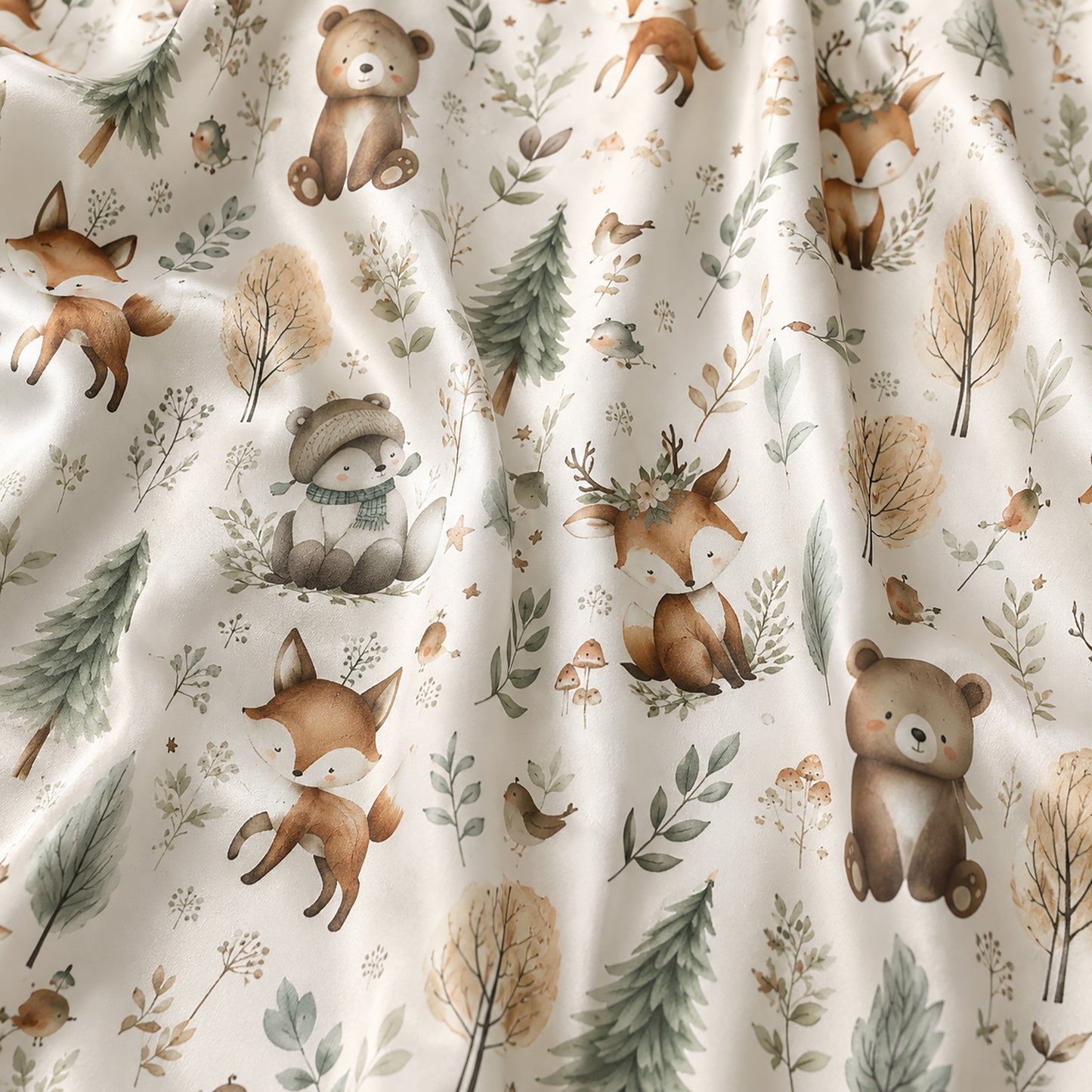 PJ-358-Creamy Poly Bear Pajama Apparel, Wildlife Creature Printed Loungewear Sleepwear Collection Attire