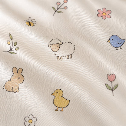 PJ-367-Satin Cherish Animal Pajama Apparel, Blue Bird Rabbit Loungewear Sleepwear Collection Nightwear