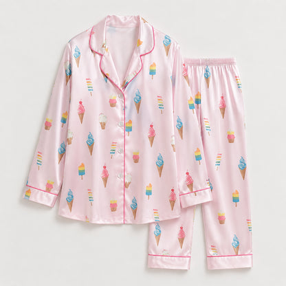 PJ-381-Rose Poly Sorbet Pajama Apparel, Sweet Treat Printed Loungewear Sleepwear Collection Attire