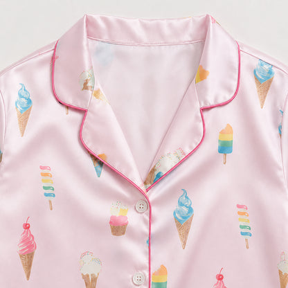 PJ-381-Rose Poly Sorbet Pajama Apparel, Sweet Treat Printed Loungewear Sleepwear Collection Attire