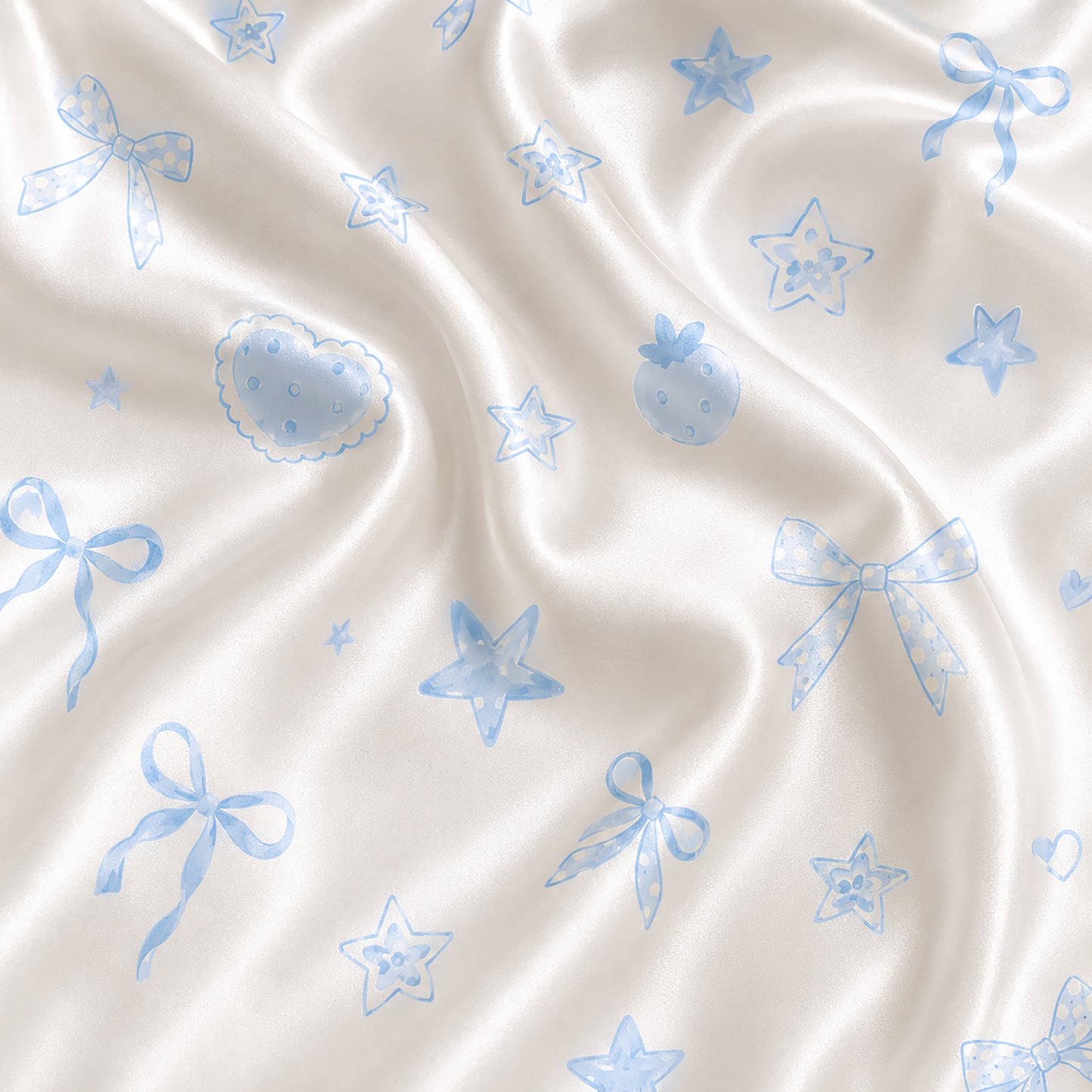PJ-391-Alabaster Silk Coquette Pajama Apparel, Pastel Heart Graphic Loungewear Sleepwear Collection Raiment