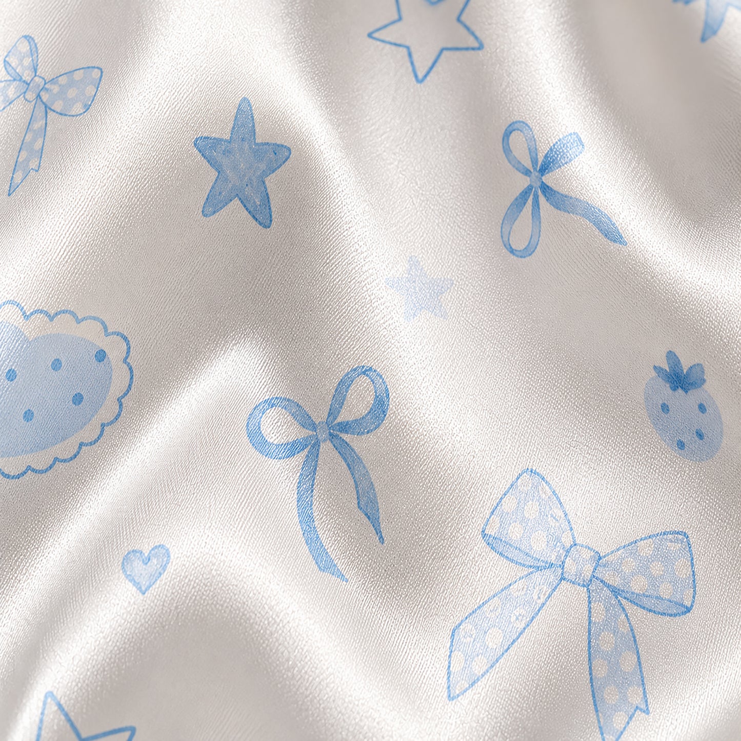 PJ-391-Alabaster Silk Coquette Pajama Apparel, Pastel Heart Graphic Loungewear Sleepwear Collection Raiment