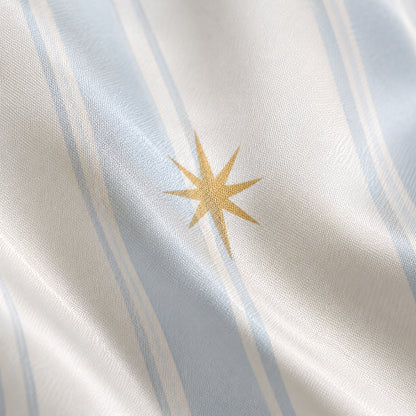 PJ-392-Creamy Poly Sparkle Pajama Apparel, Light Blue Printed Short Sleeve Loungewear Sleepwear Collection Attire