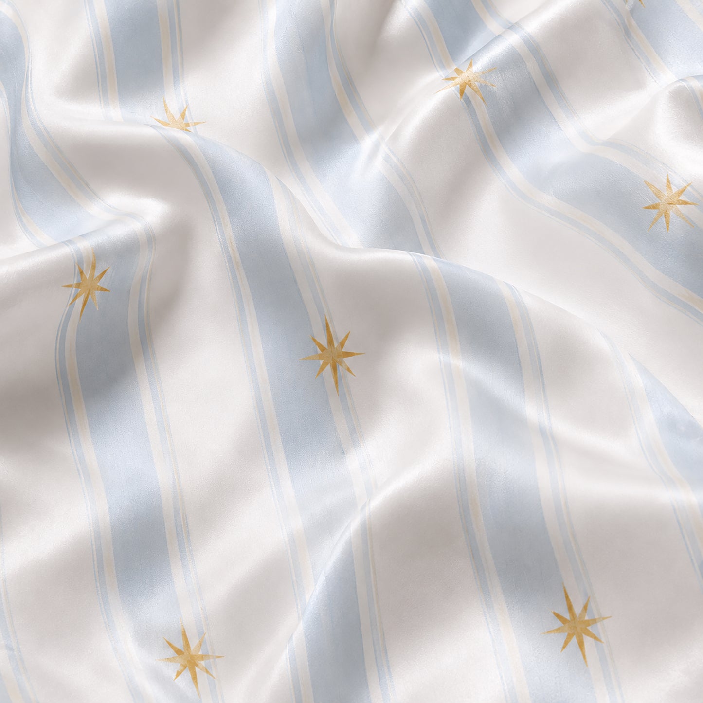 PJ-392-Creamy Poly Sparkle Pajama Apparel, Light Blue Printed Short Sleeve Loungewear Sleepwear Collection Attire
