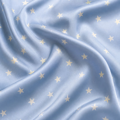 PJ-393-Satin Star Pajama Apparel, Yellow Celestial Pattern Sleeve Loungewear Sleepwear Collection Clothing