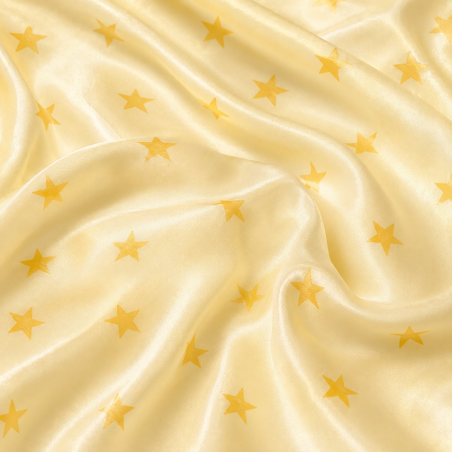 PJ-393-Satin Star Pajama Apparel, Yellow Celestial Pattern Sleeve Loungewear Sleepwear Collection Clothing
