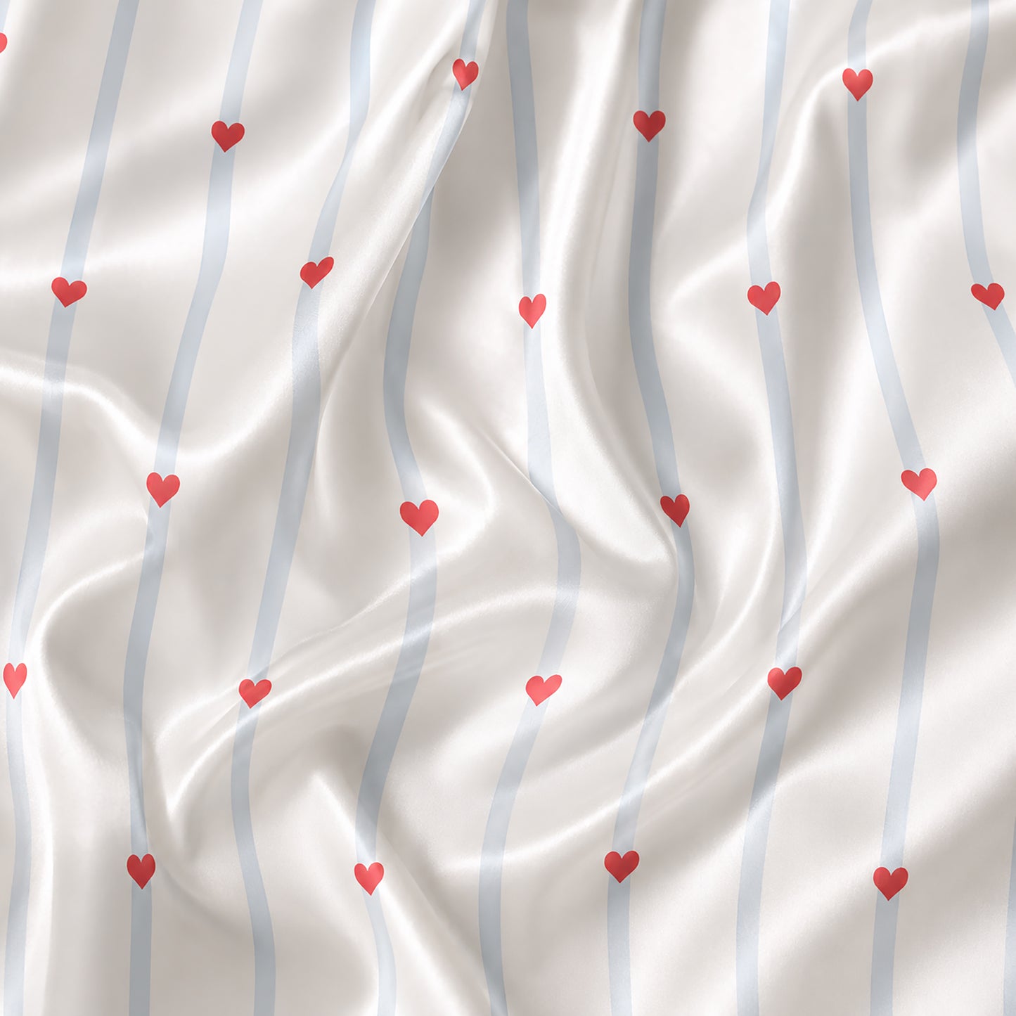 PJ-397-Alabaster Silk Valentine Pajama Apparel, Sky Stripe Graphic Short Sleeve Loungewear Sleepwear Collection Raiment