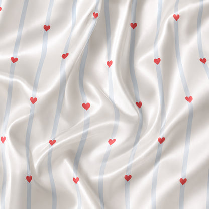 PJ-397-Alabaster Silk Valentine Pajama Apparel, Sky Stripe Graphic Short Sleeve Loungewear Sleepwear Collection Raiment