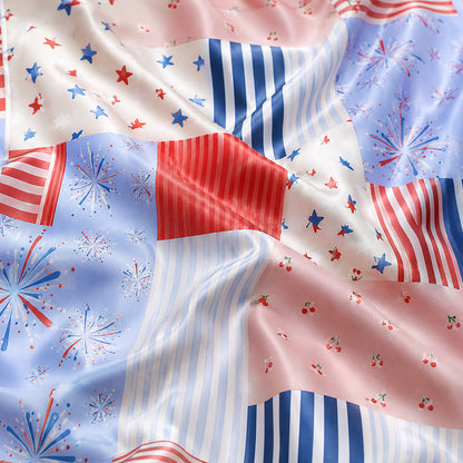 PJ-402-Pastel Satin Striped Pajama Apparel, Multicolor Linear Pattern Sleeve Loungewear Sleepwear Collection Clothing
