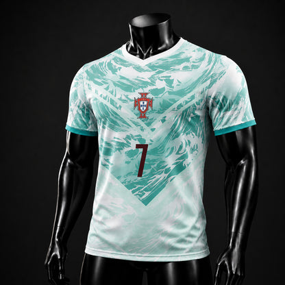 SJ-450,451-Adult/Youth Portugal National Team Home And Away Soccer Kit Set Featuring Ronaldo Player Signature Print FREE SHIPPING