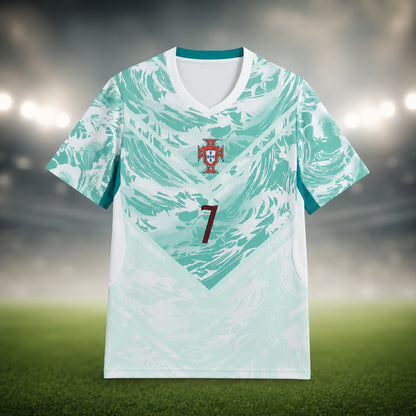 SJ-450,451-Adult/Youth Portugal National Team Home And Away Soccer Kit Set Featuring Ronaldo Player Signature Print FREE SHIPPING