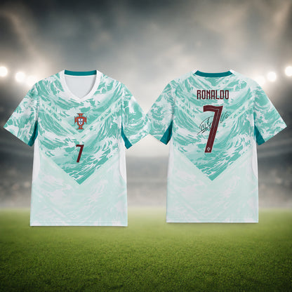 SJ-450,451-Adult/Youth Portugal National Team Home And Away Soccer Kit Set Featuring Ronaldo Player Signature Print FREE SHIPPING