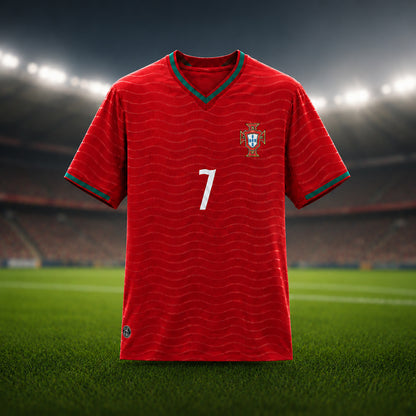 SJ-450,451-Adult/Youth Portugal National Team Home And Away Soccer Kit Set Featuring Ronaldo Player Signature Print FREE SHIPPING