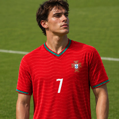 SJ-450,451-Adult/Youth Portugal National Team Home And Away Soccer Kit Set Featuring Ronaldo Player Signature Print FREE SHIPPING