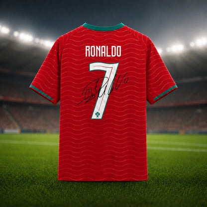SJ-450,451-Adult/Youth Portugal National Team Home And Away Soccer Kit Set Featuring Ronaldo Player Signature Print FREE SHIPPING