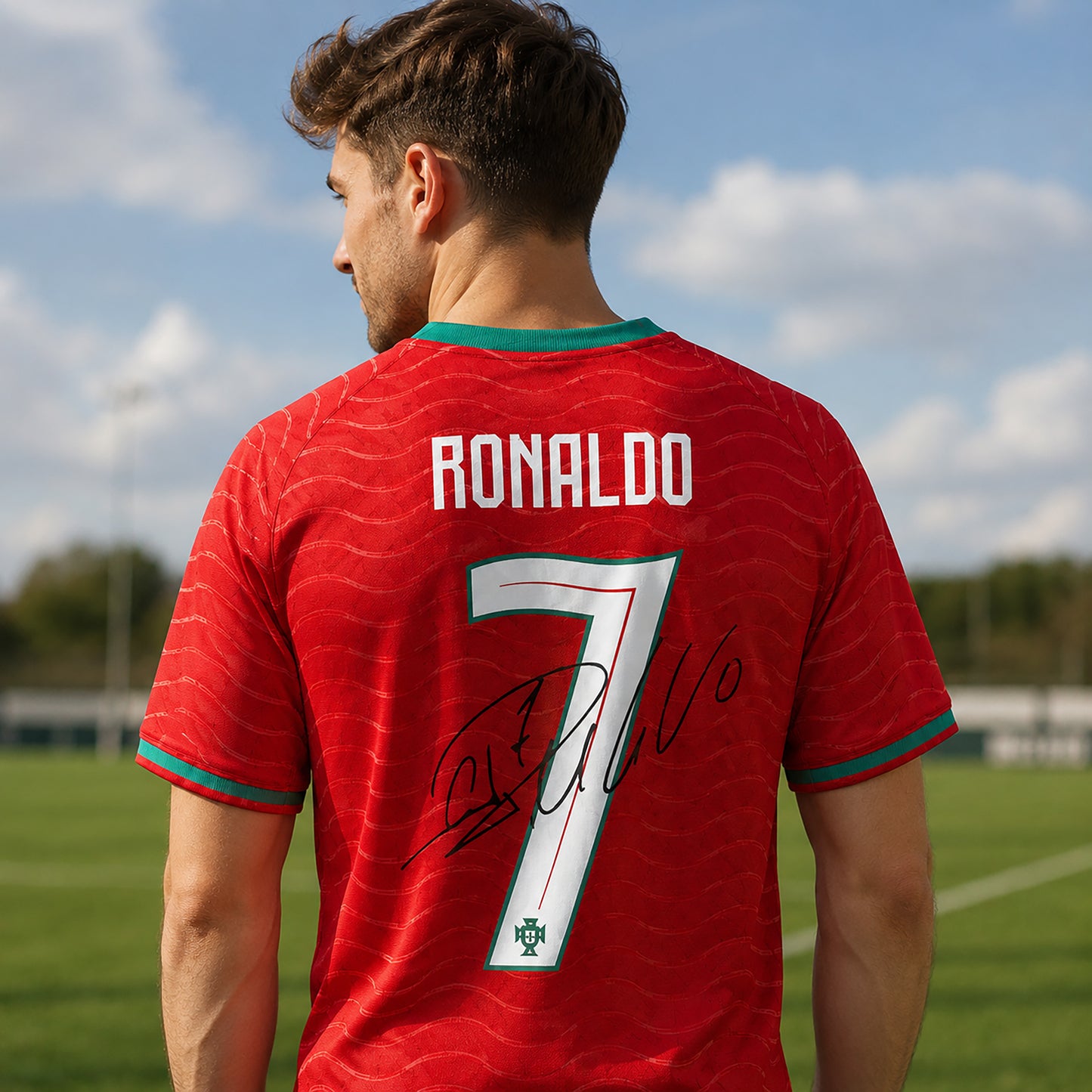 SJ-450,451-Adult/Youth Portugal National Team Home And Away Soccer Kit Set Featuring Ronaldo Player Signature Print FREE SHIPPING