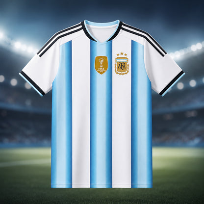 SJ-454-Adult/Youth Argentina Home And Away Soccer Uniform Set Featuring Printed Messi Autograph On The Back FREE SHIPPING