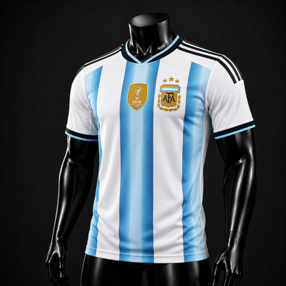 SJ-454-Adult/Youth Argentina Home And Away Soccer Uniform Set Featuring Printed Messi Autograph On The Back FREE SHIPPING