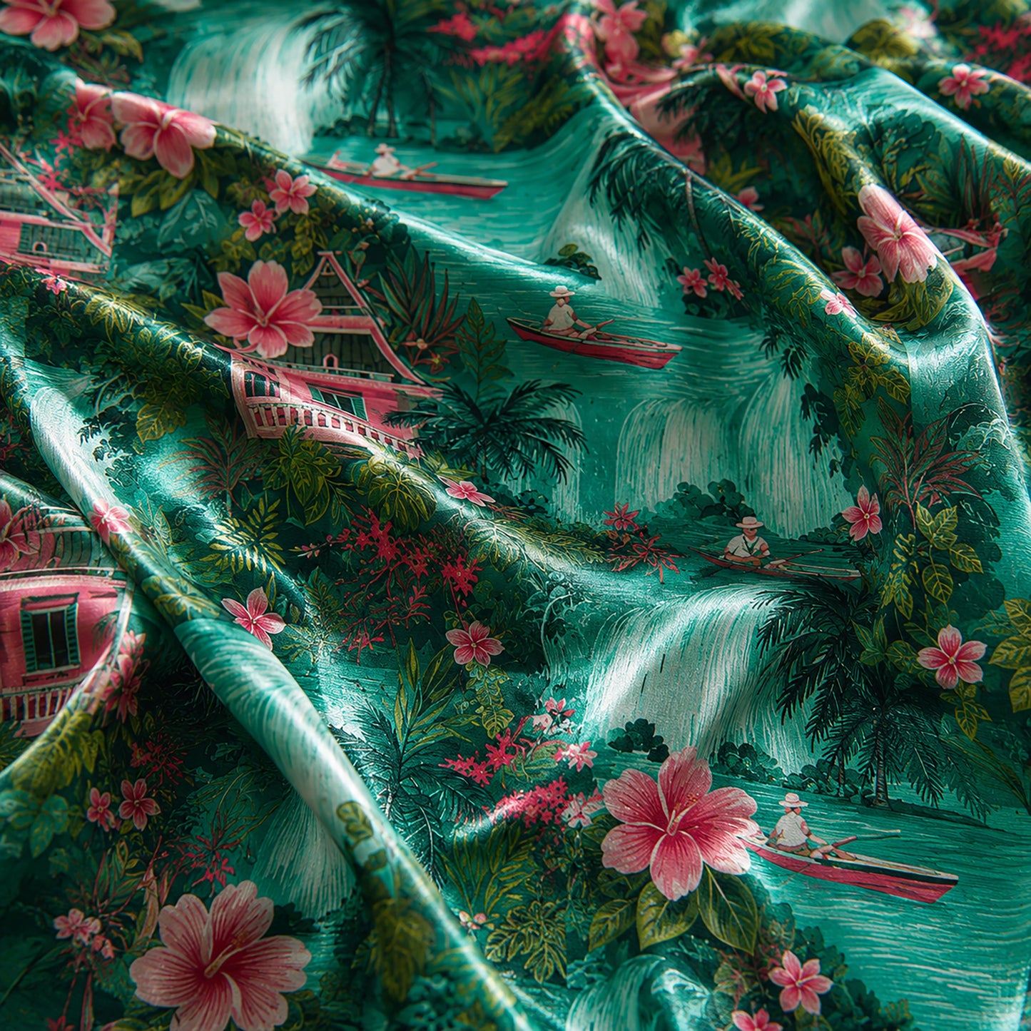 PJ-483-Jade Poly Island Pajama Apparel, Sweet Printed Loungewear Sleepwear Collection Top Bottom Attire