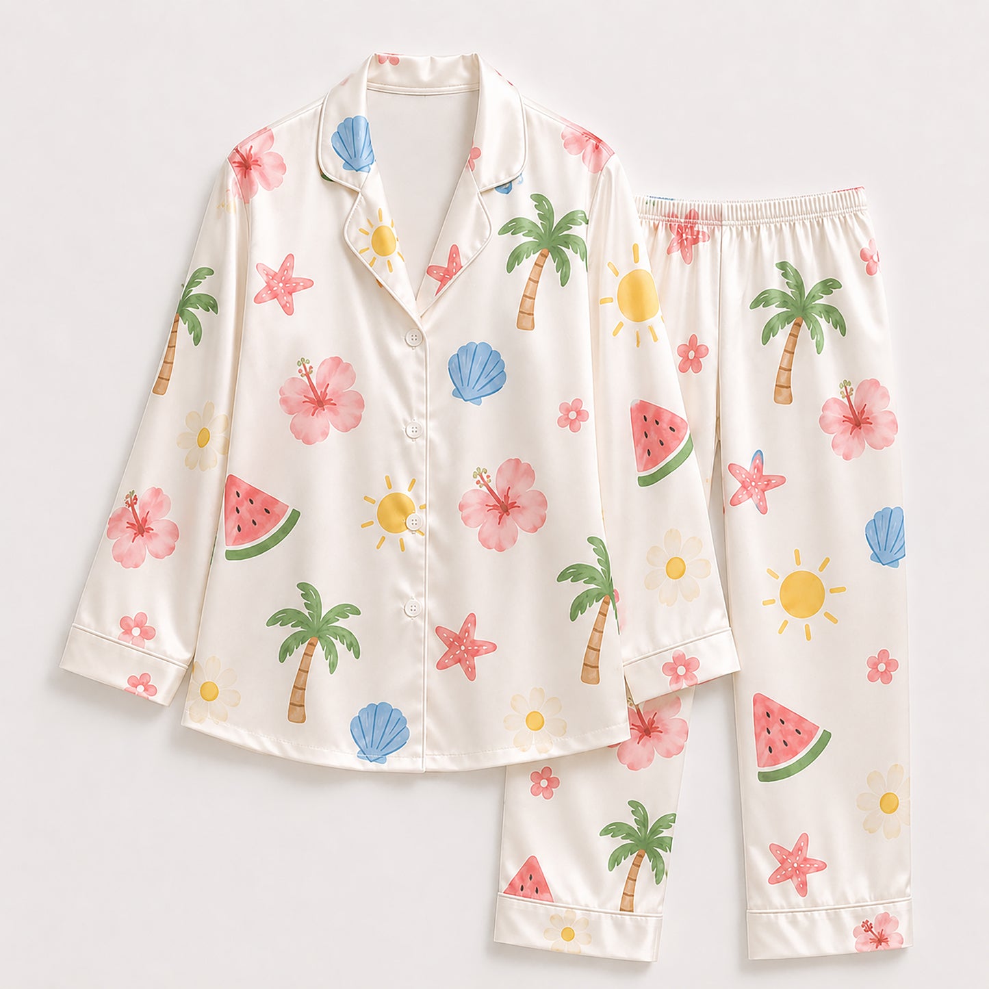 PJ-504-Tropical Pajama Apparel, Summer Pattern Loungewear Sleepwear Collection Top Bottom Clothing